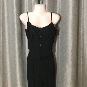 FNCY Black Cute Loose Sleeveless Capri Romper